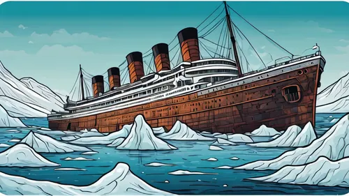 icebreaker,ocean liner,ice floe,troopship,iceberg,icebergs,ice boat,caravel,global warming,titanic,baltimore clipper,sea ice,cruiser aurora,climate change,winter service,ice floes,the ice,artificial ice,star line art,sea fantasy,Illustration,American Style,American Style 01