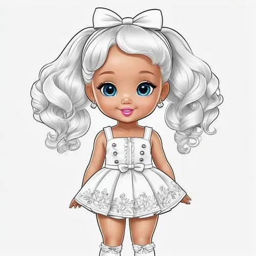 dressup,derivable,cute cartoon character,doll's facial features,doll dress,girl doll,Illustration,Japanese style,Japanese Style 01