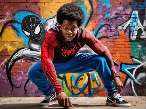 spider-man,spiderman,spider man,superhero background,webs,bandana background,spider bouncing,portrait background,comic hero,spider,super hero,comicbook,graffiti,comic characters,street artist,wall,kid hero,peter,comic book,superhero,Conceptual Art,Oil color,Oil Color 22