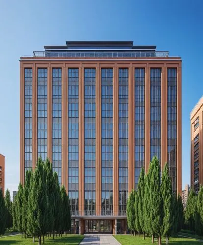 a large building with lots of windows and trees in front of it,soochow university,uob,hoboken condos for sale,cwru,slu,marunouchi,Photography,General,Realistic