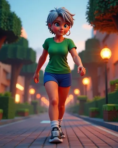 imageworks,little girl running,character animation,female runner,tiana,running