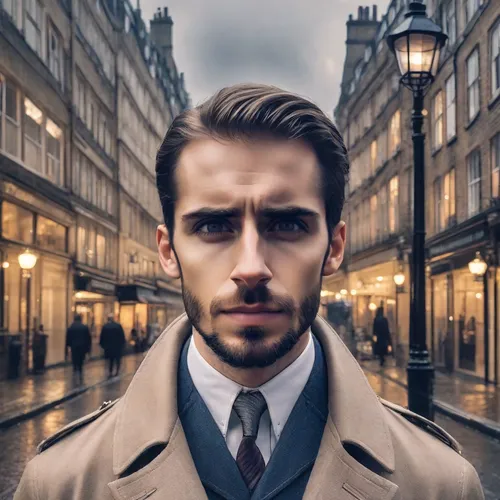 city ​​portrait,white-collar worker,aristocrat,photoshop manipulation,man portraits,photoshop school,frock coat,overcoat,male model,victorian style,british semi-longhair,man with umbrella,the victorian era,gosling,austin cambridge,jack rose,businessman,retouching,photomanipulation,portrait photographers