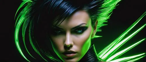 witchblade,derivable,shego,green black,neon body painting,enthiran,darth talon,cyberforce,ventress,karai,green skin,animatrix,razer,vayne,shinnok,cybernetic,green background,replicant,green wallpaper,aeryn,Photography,Fashion Photography,Fashion Photography 19