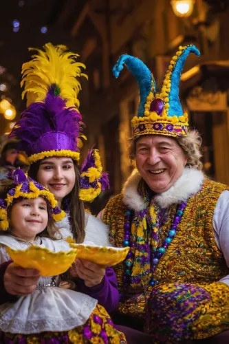 Write a heartwarming story about a family celebrating Fat Tuesday together.,mardi gras,basler fasnacht,oktoberfest celebrations,costume festival,fat tuesday,easter festival,folklore,king cake,walt dis