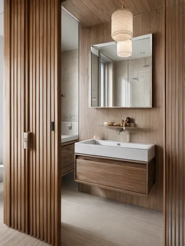 modern minimalist bathroom,luxury bathroom,bathroom cabinet,bathroom,shower bar,laminated wood,wooden sauna,washbasin,interior modern design,contemporary decor,washroom,shower door,wood-fibre boards,wood flooring,wood mirror,modern decor,shower base,patterned wood decoration,search interior solutions,wooden planks