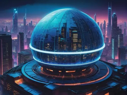 cybercity,technosphere,cybertown,futuristic landscape,cyberworld,futuristic architecture,technodrome,primosphere,valerian,odomes,futuristic,cyberport,cyberview,coruscant,megacorporation,globescan,cyberia,arcology,domes,globecast,Illustration,Vector,Vector 08