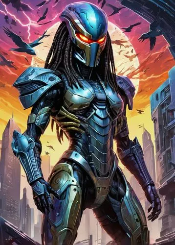 alien warrior,neottia nidus-avis,scarab,cg artwork,predator,nova,megatron,mecha,sci fiction illustration,symetra,nebula guardian,cyborg,cynosbatos,scifi,sci fi,armored,halo,andromeda,enforcer,helmet,Art,Artistic Painting,Artistic Painting 45