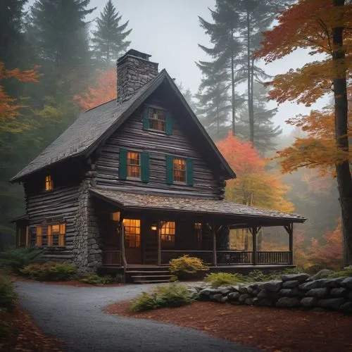 house in the forest,country cottage,house in mountains,the cabin in the mountains,forest house,house in the mountains,wooden house,cottage,beautiful home,summer cottage,log cabin,little house,lonely house,country house,traditional house,log home,autumn idyll,small cabin,witch's house,miniature house,Illustration,Black and White,Black and White 26