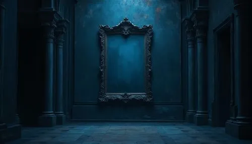 hall of the fallen,blue room,creepy doorway,blue door,mihrab,the threshold of the house,the door,the throne,doorway,blue doors,haunted cathedral,alcove,mausolea,portal,sanctum,obscura,lair,sepulchre,blue lamp,crypt,Photography,General,Realistic