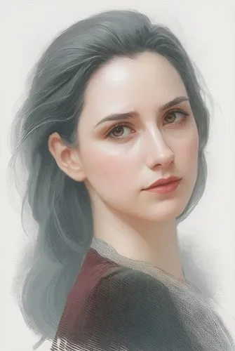 a close up of a painting of a woman,arwen,rey,katniss,padme,organa,winona,Illustration,American Style,American Style 11