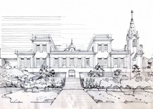 garden elevation,hluboka castle,house drawing,iulia hasdeu castle,moritzburg palace,schleissheim palace,palace,fairy tale castle,hand-drawn illustration,house hevelius,grand master's palace,lithograph,château,the palace,würzburg residence,collegiate basilica,villa balbianello,castle of the corvin,castle tremsbüttel,convent,Design Sketch,Design Sketch,Hand-drawn Line Art