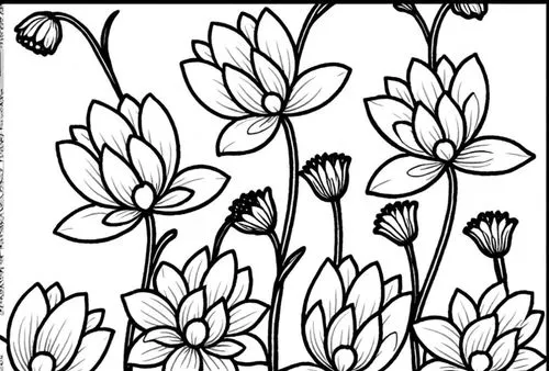 Create a hand drawn loose illustration,coloring pages,coloring page,illustration of the flowers,flower line art,floral silhouette border,flowers png,floral border paper,floral border,flowers pattern,a