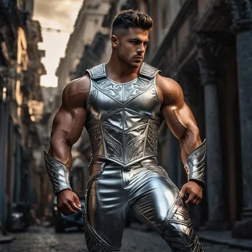 steel man,silver,polnareff,wightman,hypermasculine,adamantium,silvermane,gladiador,armorlike,ferrigato,musclebound,steelman,daken,polykleitos,chrome steel,shokan,metallic,gladiator,giampietro,ferrigno,Photography,General,Fantasy