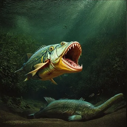 Attack of the Piranha,northern largemouth bass,piranha,freshwater fish,common carp,giant carp,fish in water,river monitor,gar,forest fish,freshwater crocodile,marine reptile,northern pike,arapaima,all