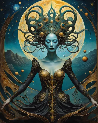 zodiac sign libra,blue enchantress,priestess,sorceress,the enchantress,the zodiac sign pisces,fantasy art,astral traveler,horoscope libra,zodiac sign gemini,celestial body,mother earth,queen of the night,anahata,shamanic,mysticism,celestial bodies,horn of amaltheia,fantasy portrait,libra,Illustration,Realistic Fantasy,Realistic Fantasy 06