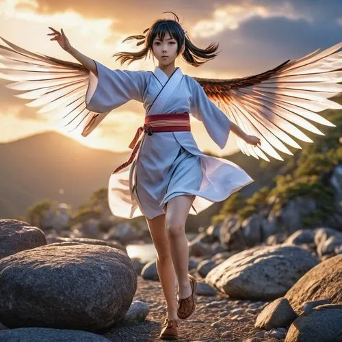 yongmei,flying girl,longmei,angel wing,stone angel,fire angel,Photography,General,Realistic