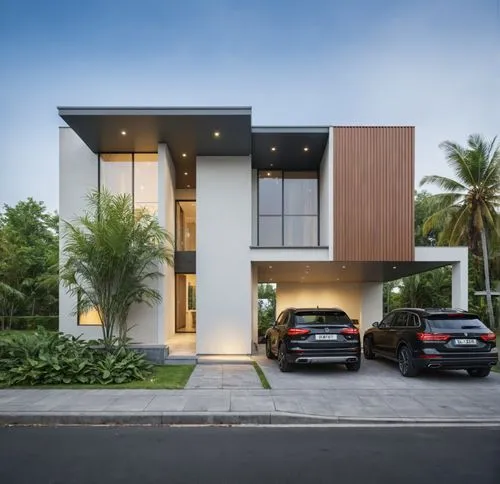 Architecture Design,two cars parked in front of a house,modern house,modern architecture,florida home,tugun,fresnaye,dunes house,Photography,General,Realistic