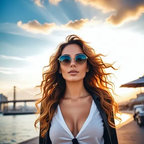 a woman with her sun glasses on wearing a bow tie,hadise,aviators,young model istanbul,sunglasses,sun glasses,hatun