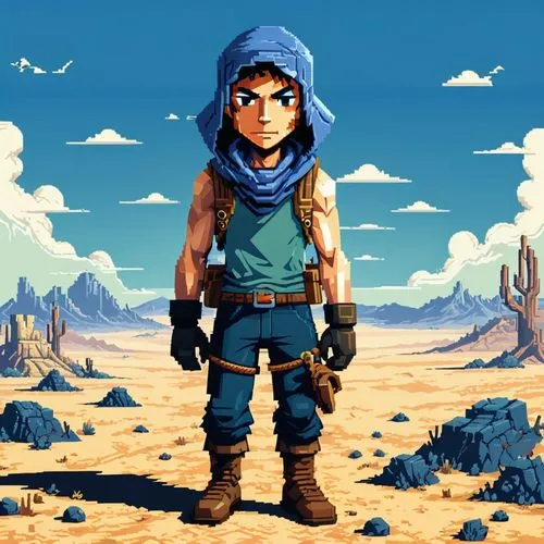 jak,iconoclasts,desert background,saliyah,mercenaria,adventurer,abdallahi,jarba,arava,zahran,jaffar,jarrahi,sokka,pixel art,semidesert,danyon,bohlander,nomad,arystan,mercenary