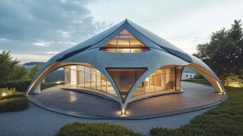 futuristic architecture,etfe,cubic house,frame house,roof domes,3d rendering,modern architecture,cube house,house shape,revit,sketchup,electrohome,archidaily,folding roof,spaceframe,geometric style,arhitecture,modern house,goetheanum,velux