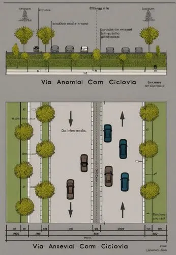 via com ciclovia,a diagram of an intersection from top and bottom,street plan,landscape plan,viminacium,sitemap,cross sections,floorplan,microhabitats,floorplan home,architect plan,pedestrianized,sche