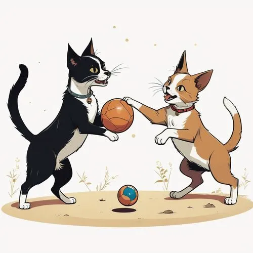 cats playing,basketball,ball play,pelota,vector ball,ball,Illustration,Children,Children 04