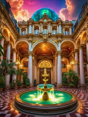 rosicrucian,marble palace,venetian hotel,floor fountain,ciborium,europe palace,macau,venetian,erawan,grandeur,chhatris,opulently,vittoriano,macao,agrabah,emporium,vatican,sspx,patriarchate,holyland,Illustration,Realistic Fantasy,Realistic Fantasy 38