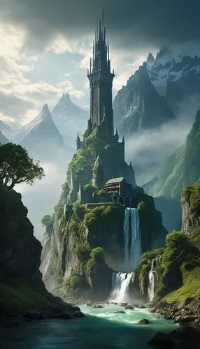 gondolin,fantasy landscape,rivendell,fantasy picture,nargothrond,tirith,erebor,beleriand,alfheim,fairytale castle,fairy tale castle,fantasy world,elves country,riftwar,ithilien,silmarillion,gondor,3d fantasy,thingol,fantasy art,Conceptual Art,Fantasy,Fantasy 06