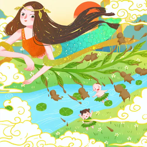 lily pond,lotus pond,lilly pond,girl picking flowers,kids illustration,girl lying on the grass,koi pond,lily pads,water-leaf family,girl and boy outdoor,pond plants,garden fairy,aquatic plants,girl in the garden,throwing leaves,fish pond,mountain spring,pond flower,game illustration,book illustration