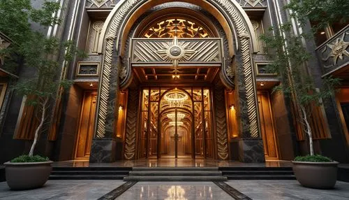 entranceway,metallic door,luxury hotel,elevators,crown palace,intercontinental,habtoor,entranceways,front door,entryway,dragon palace hotel,lobby,art deco,rotana,house entrance,emirates palace hotel,elevator,venetian hotel,doorkeepers,the cairo,Photography,General,Realistic