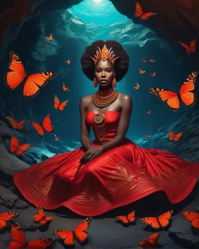 oshun,african woman,niobe,afrofuturism,ledisi,azilah,umoja,onyali,amaka,nzinga,baoshun,danai,kunbi,african american woman,fantasy portrait,aminata,vodun,fantasia,azanian,flamenca,Illustration,Realistic Fantasy,Realistic Fantasy 17