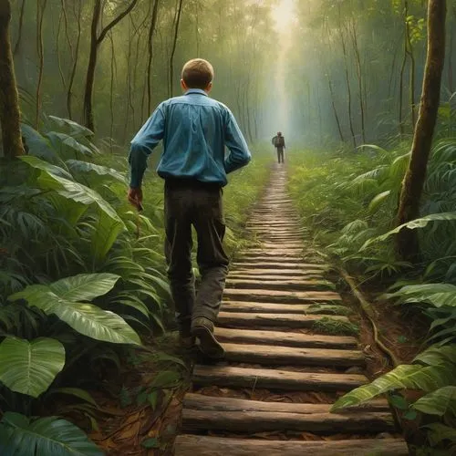 pathway,forest path,the mystical path,the path,oil painting on canvas,donsky,hiking path,world digital painting,forest walk,jianfeng,the way of nature,wooden path,nature and man,caminos,footpath,oil painting,levada,tree top path,the luv path,nature trail,Art,Classical Oil Painting,Classical Oil Painting 18