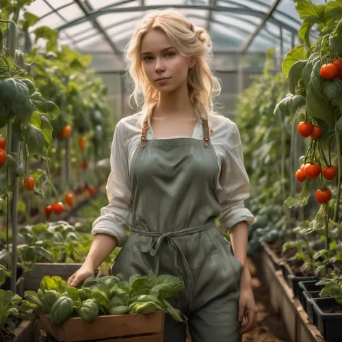 farm girl,picking vegetables in early spring,farmworker,farmer,girl in overalls,physalis,still physalis life,fresh vegetables,organic farm,female worker,organic food,tomatos,vegetables landscape,farming,vegetable garden,girl in the garden,overalls,farm workers,exotic cape gooseberry,roma tomatoes,Conceptual Art,Fantasy,Fantasy 01