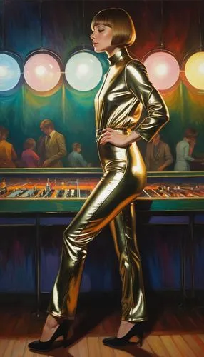 dazzler,disco,catsuit,goldtron,jasinski,retro woman,rocketeer,verka,contessa,sportacus,latex,matador,catsuits,kolin,jukebox,popmart,tron,giganta,barbarella,polychromed,Art,Classical Oil Painting,Classical Oil Painting 20