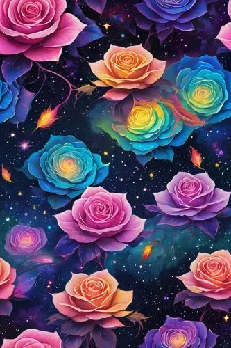 floral digital background,floral background,colorful stars,flower background,colorful roses,fairy galaxy,roses pattern,blanket of flowers,cosmic flower,colorful background,flower fabric,flower carpet,galaxy,seamless pattern,floral pattern,colorful floral,japanese floral background,flowers pattern,wood daisy background,galaxies,Conceptual Art,Fantasy,Fantasy 21