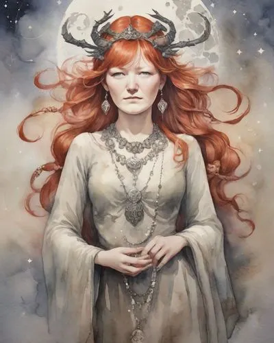 imbolc,maedhros,elenore,hecate,norns,frigga,ceremonials,ostara,sigyn,eurus,aslaug,persephone,behenna,demelza,melusine,zodiac sign gemini,the zodiac sign taurus,asatru,niobe,margaery,Digital Art,Watercolor