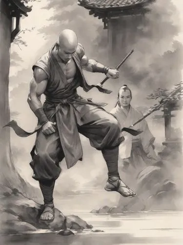 shaolin,yojimbo,samurai fighter,vamana,monk,yi sun sin,kongfu,rongfeng,taijutsu,shunju,jianfei,tatung,xingyiquan,samurai,kenjutsu,konietzko,taijiquan,wuji,jinchuan,taoism,Digital Art,Ink Drawing