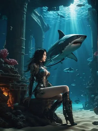 fantasy picture,underwater background,nekton,amphitrite,underwater world,girl with a dolphin,mermaid background,fantasy art,nereids,atlantica,under the water,believe in mermaids,under the sea,aquarium,under water,sirene,themyscira,requin,god of the sea,aquatic life,Conceptual Art,Sci-Fi,Sci-Fi 09