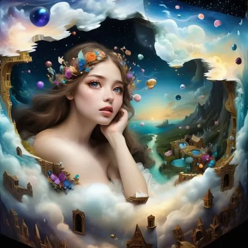 eyes with a soft gaze,imagining, surreal,fantasy picture,fantasy art,fantasy portrait,diwata,mystical portrait of a girl,faerie