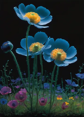 blue daisies,himilayan blue poppy,blue anemones,blue anemone,flower painting,anemones,cosmos flowers,anemone blanda,australian daisies,blue flowers,genus anemone,cosmos caudatus,cosmos autumn,daisy flowers,snowdrop anemones,african daisies,flowers png,blue petals,garden cosmos,blue chrysanthemum,Illustration,Abstract Fantasy,Abstract Fantasy 20