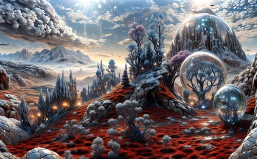 ice planet,ice landscape,fractal environment,fantasy landscape,alien planet,volcanic landscape,mushroom landscape,terraforming,alien world,infinite snow,volcanic field,northrend,lunar landscape,scorched earth,post-apocalyptic landscape,hoarfrost,ground frost,snowfield,fantasy art,futuristic landscape