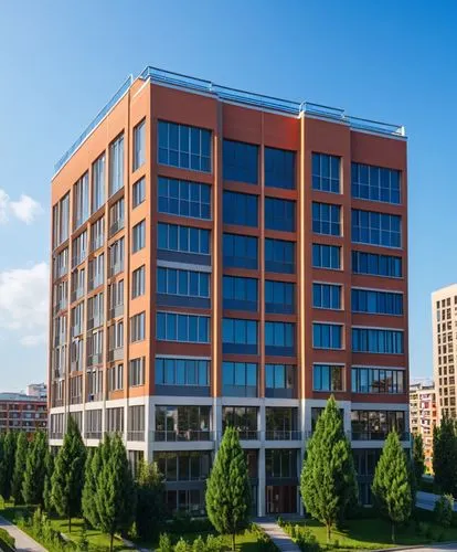 there is a large brown building with many windows,iupui,umkc,westinghouse,homes for sale in hoboken nj,hoboken condos for sale,genzyme,bridgepoint,cwru,company headquarters,office building,phototherap