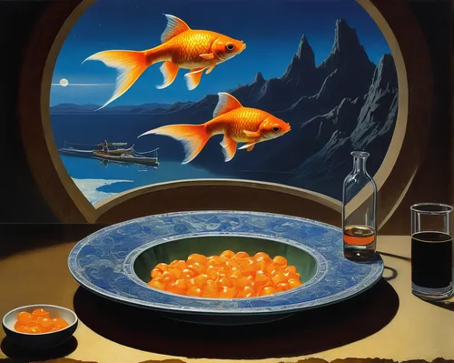 goldfish,fish in water,fishes,gold fish,surrealism,napoleon fish,shark fin soup,garibaldi (fish),fish tank,sushi art,fish pictures,discus fish,fish-surgeon,sea foods,school of fish,fish products,crab soup,fish supply,soup,arctic char,Conceptual Art,Sci-Fi,Sci-Fi 16