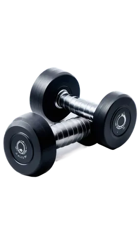 Dumbbell, iron dumbbell, metallic material, silver color, rounded edges, textured surface, detailed weight markings, chrome finish, lying on floor, low angle shot, softbox lighting, shallow depth of f