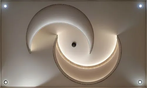 Gypsum decoration in the ceiling of a room with hidden LED lighting the ceiling,the ceiling is lit by recessed light in a unique space,wall light,wall lamp,foscarini,ceiling light,ceiling lamp,ensconc