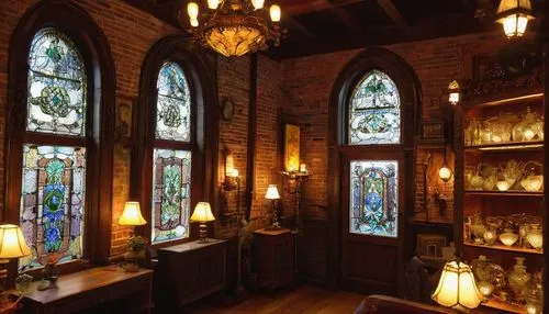 victorian room,stained glass windows,art nouveau frames,driehaus,ornate room,children's interior,parlor,foyer,entrance hall,leaded glass window,reading room,wade rooms,dandelion hall,stained glass,stained glass window,interior view,interior decor,treasure hall,the interior of the,lobby,Illustration,Japanese style,Japanese Style 05