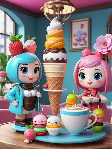 kawaii ice cream,ice cream parlor,ice cream icons,ice cream shop,doll kitchen,ice cream cones,soft serve ice creams,ice cream maker,cute cartoon image,ice cream stand,ice-cream,frozen dessert,variety of ice cream,ice cream,sweet ice cream,icecream,soft ice cream cups,cute cartoon character,stylized macaron,kawaii foods,Unique,3D,3D Character