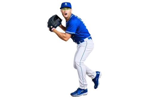 Alien pitchers, muscular arms, green scaly skin, glowing blue eyes, sharp teeth, baseball uniform, white pants, blue jersey, baseball cap, pitching motion, throwing ball, intense facial expression, dr