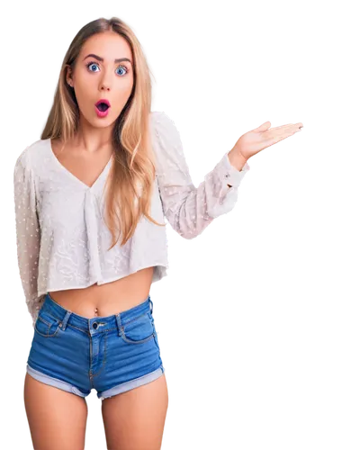 girl on a white background,girl with speech bubble,jeans background,woman pointing,women's clothing,woman eating apple,girl in t-shirt,pointing woman,bermuda shorts,women clothes,transparent background,hyperhidrosis,high waist jeans,female model,woman holding gun,wall,jean shorts,skort,lisaswardrobe,teen,Conceptual Art,Daily,Daily 01