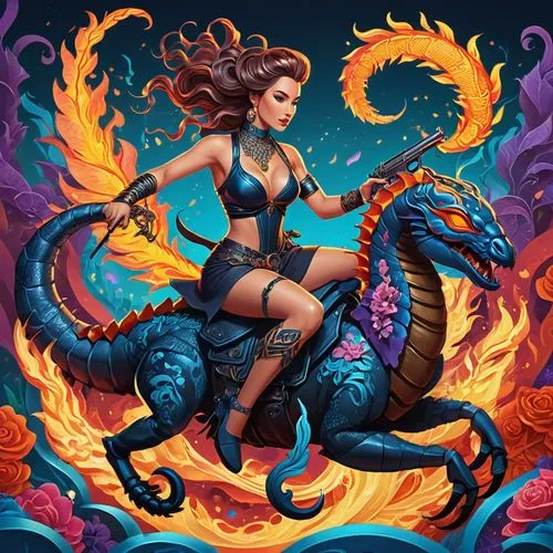 fantasy art,khaldei,fire horse,fantasy picture,fire breathing dragon,dragonriders,Unique,3D,Isometric